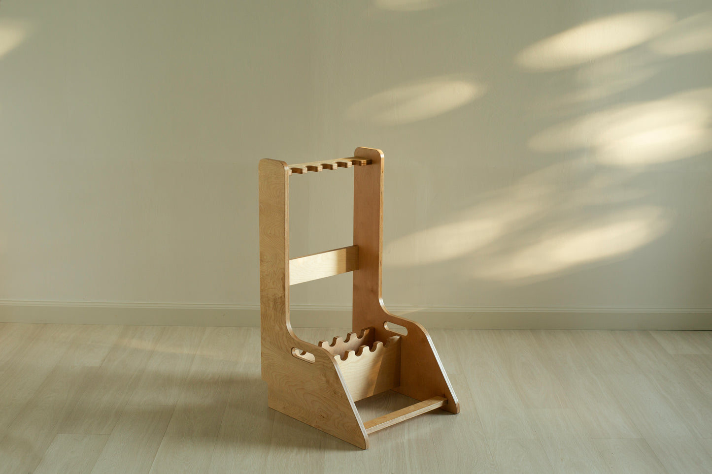 Plywood storage rack for C-Stands for photo studio